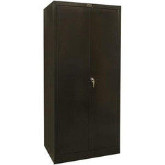 Hallowell - 4 Shelf Combination Storage Cabinet - Steel, 36" Wide x 24" Deep x 78" High, Black - USA Tool & Supply