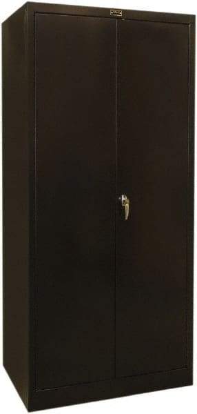 Hallowell - 4 Shelf Combination Storage Cabinet - Steel, 36" Wide x 24" Deep x 78" High, Black - USA Tool & Supply