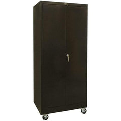 Hallowell - 4 Shelf Mobile Storage Cabinet - Steel, 36" Wide x 24" Deep x 78" High, Black - USA Tool & Supply