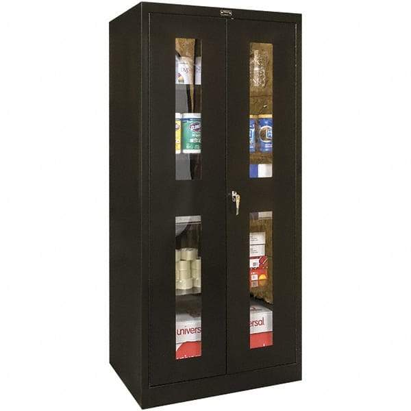 Hallowell - 4 Shelf Visible Storage Cabinet - Steel, 48" Wide x 18" Deep x 78" High, Black - USA Tool & Supply