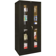 Hallowell - 4 Shelf Visible Storage Cabinet - Steel, 48" Wide x 18" Deep x 78" High, Black - USA Tool & Supply