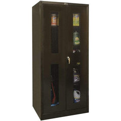 Hallowell - 4 Shelf Combination Storage Cabinet - Steel, 48" Wide x 18" Deep x 78" High, Black - USA Tool & Supply