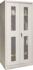 Hallowell - 1 Shelf Wardrobe Storage Cabinet - Steel, 36" Wide x 24" Deep x 78" High, Platinum - USA Tool & Supply