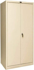 Hallowell - 1 Shelf Wardrobe Storage Cabinet - Steel, 36" Wide x 24" Deep x 72" High, Tan - USA Tool & Supply