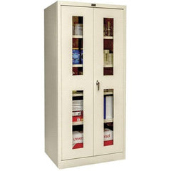 Hallowell - 4 Shelf Visible Storage Cabinet - Steel, 36" Wide x 24" Deep x 72" High, Tan - USA Tool & Supply