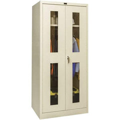 Hallowell - 1 Shelf Wardrobe Storage Cabinet - Steel, 48" Wide x 18" Deep x 72" High, Tan - USA Tool & Supply