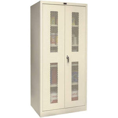 Hallowell - 4 Shelf Visible Storage Cabinet - Steel, 36" Wide x 24" Deep x 72" High, Tan - USA Tool & Supply