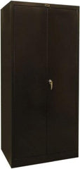 Hallowell - 1 Shelf Wardrobe Storage Cabinet - Steel, 36" Wide x 24" Deep x 72" High, Black - USA Tool & Supply