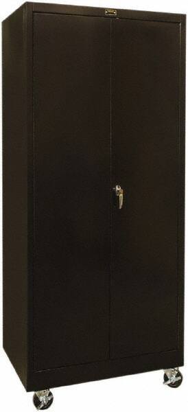 Hallowell - 4 Shelf Mobile Storage Cabinet - Steel, 36" Wide x 24" Deep x 72" High, Black - USA Tool & Supply