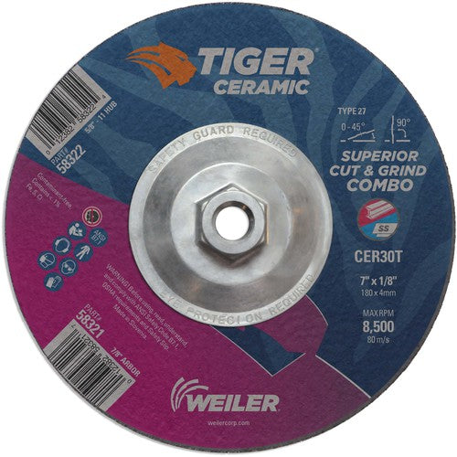 7X1/8 TIGER CERAMIC T27 COMBO WHL - USA Tool & Supply