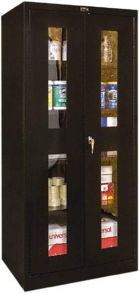 Hallowell - 4 Shelf Visible Storage Cabinet - Steel, 36" Wide x 24" Deep x 72" High, Black - USA Tool & Supply