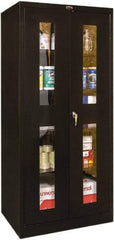 Hallowell - 4 Shelf Visible Storage Cabinet - Steel, 36" Wide x 24" Deep x 72" High, Black - USA Tool & Supply