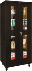 Hallowell - 4 Shelf Mobile Storage Cabinet - Steel, 36" Wide x 24" Deep x 72" High, Black - USA Tool & Supply