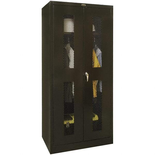 Hallowell - 1 Shelf Wardrobe Storage Cabinet - Steel, 48" Wide x 18" Deep x 72" High, Black - USA Tool & Supply