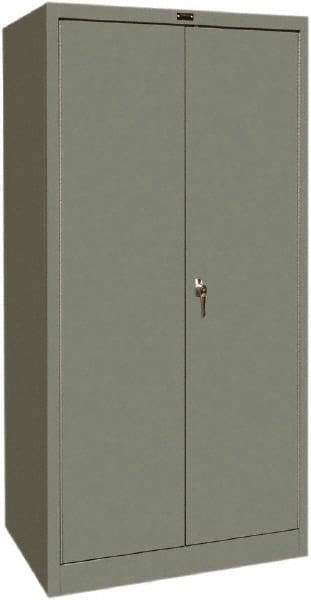 Hallowell - 4 Shelf Locking Storage Cabinet - Steel, 36" Wide x 24" Deep x 72" High, Gray - USA Tool & Supply