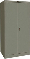Hallowell - 4 Shelf Locking Storage Cabinet - Steel, 36" Wide x 24" Deep x 72" High, Gray - USA Tool & Supply