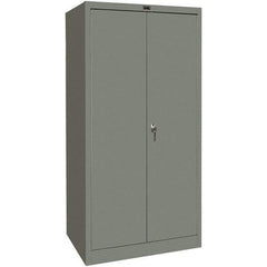 Hallowell - 1 Shelf Wardrobe Storage Cabinet - Steel, 36" Wide x 18" Deep x 72" High, Gray - USA Tool & Supply