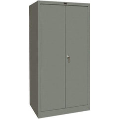 Hallowell - 4 Shelf Combination Storage Cabinet - Steel, 36" Wide x 24" Deep x 72" High, Gray - USA Tool & Supply