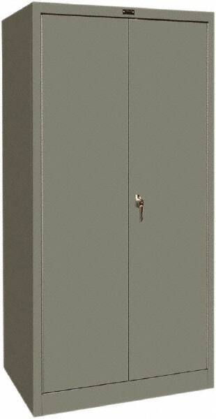 Hallowell - 4 Shelf Combination Storage Cabinet - Steel, 36" Wide x 24" Deep x 72" High, Gray - USA Tool & Supply