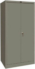 Hallowell - 4 Shelf Combination Storage Cabinet - Steel, 36" Wide x 24" Deep x 72" High, Gray - USA Tool & Supply