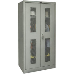 Hallowell - 1 Shelf Wardrobe Storage Cabinet - Steel, 48" Wide x 18" Deep x 72" High, Gray - USA Tool & Supply