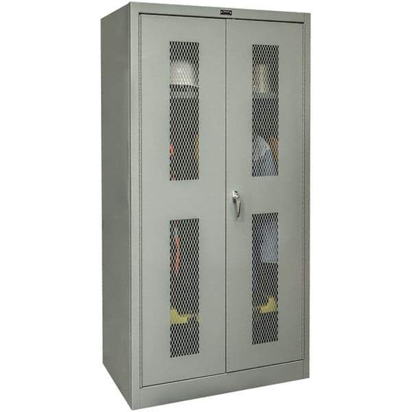 Hallowell - 1 Shelf Wardrobe Storage Cabinet - Steel, 48" Wide x 18" Deep x 72" High, Gray - USA Tool & Supply