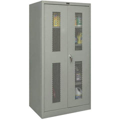 Hallowell - 4 Shelf Combination Storage Cabinet - Steel, 48" Wide x 18" Deep x 72" High, Gray - USA Tool & Supply