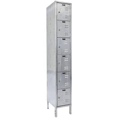Hallowell - 6 Door, 6 Tier, Stainless Steel Locker - USA Tool & Supply