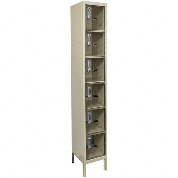 Hallowell - 6 Door, 6 Tier, Safety-View Plus Box Locker - USA Tool & Supply