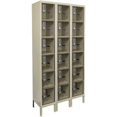 Hallowell - 18 Door, 6 Tier, Safety-View Plus Box Locker - USA Tool & Supply