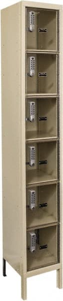 Hallowell - 6 Door, 6 Tier, Safety-View Plus Box Locker - USA Tool & Supply