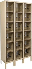 Hallowell - 18 Door, 6 Tier, Safety-View Plus Box Locker - USA Tool & Supply