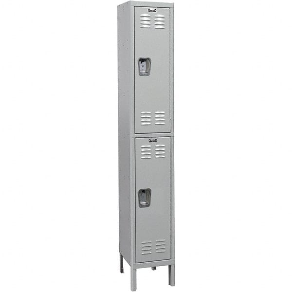 Hallowell - Medsafe 2 Door, 2 Tier, Premium Wardrobe Lockers - USA Tool & Supply