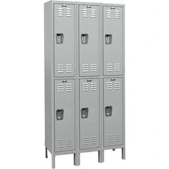 Hallowell - Medsafe 6 Door, 2 Tier, Premium Wardrobe Lockers - USA Tool & Supply