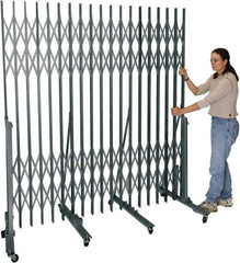 Hallowell - 6.54' High Portable Traffic Control Gate - Steel, Silver - USA Tool & Supply