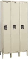 Hallowell - 3 Door, 1 Tier, Premium Wardrobe Lockers - USA Tool & Supply