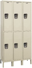 Hallowell - 6 Door, 2 Tier, Premium Wardrobe Lockers - USA Tool & Supply