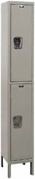 Hallowell - 2 Door, 2 Tier, Premium Wardrobe Lockers - USA Tool & Supply