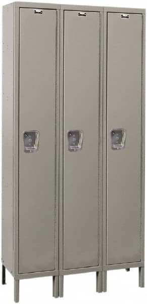 Hallowell - 3 Door, 1 Tier, Premium Wardrobe Lockers - USA Tool & Supply