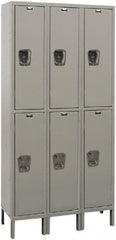 Hallowell - 6 Door, 2 Tier, Premium Wardrobe Lockers - USA Tool & Supply