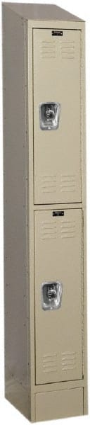 Hallowell - 2 Door, 2 Tier, Ready-Built Wardrobe & Box Lockers - USA Tool & Supply
