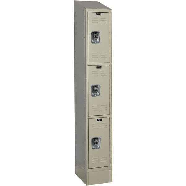 Hallowell - 3 Door, 3 Tier, Ready-Built Wardrobe & Box Lockers - USA Tool & Supply
