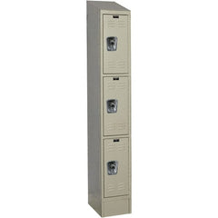 Hallowell - 3 Door, 3 Tier, Ready-Built Wardrobe & Box Lockers - USA Tool & Supply
