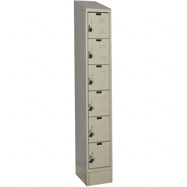 Hallowell - 6 Door, 6 Tier, Ready-Built Wardrobe & Box Lockers - USA Tool & Supply