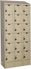 Hallowell - 18 Door, 6 Tier, Ready-Built Wardrobe & Box Lockers - USA Tool & Supply