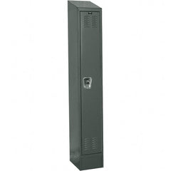 Hallowell - 1 Door, 1 Tier, Ready-Built Wardrobe & Box Lockers - USA Tool & Supply