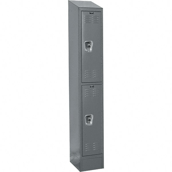 Hallowell - 2 Door, 2 Tier, Ready-Built Wardrobe & Box Lockers - USA Tool & Supply