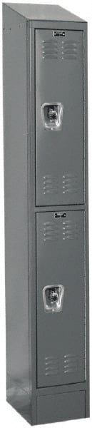 Hallowell - 2 Door, 2 Tier, Ready-Built Wardrobe & Box Lockers - USA Tool & Supply
