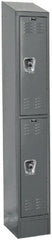 Hallowell - 2 Door, 2 Tier, Ready-Built Wardrobe & Box Lockers - USA Tool & Supply
