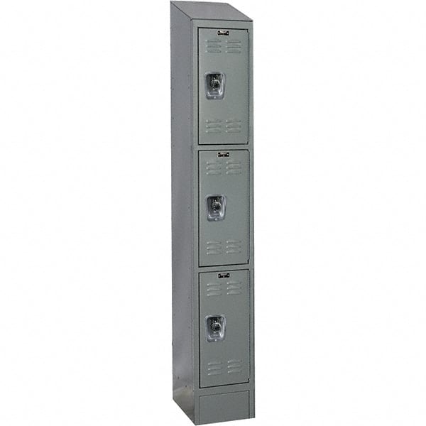 Hallowell - 3 Door, 3 Tier, Ready-Built Wardrobe & Box Lockers - USA Tool & Supply